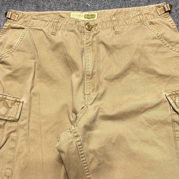 Cabelas Pants Men 38x36 Beige Cargo Pocket Straight Hiking Fishing - Picture 2 of 12